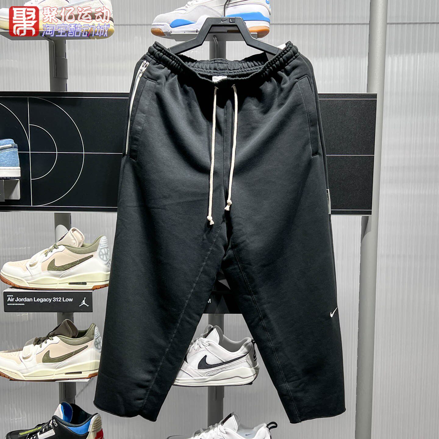 耐克男裤2025夏季宽松舒适速干透气篮球运动九分裤长裤HQ7990-010