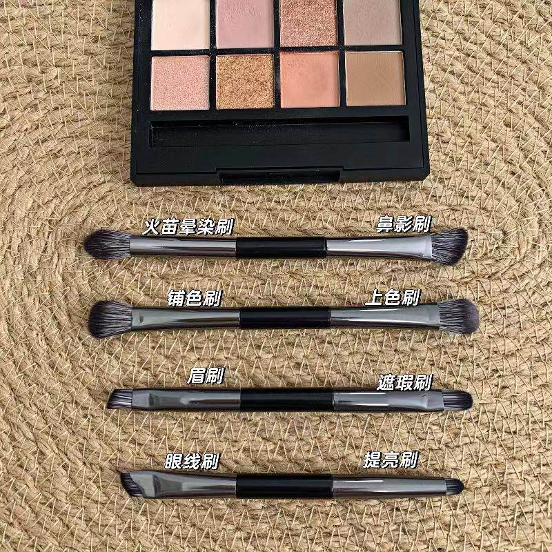 便携鼻影新款带套装刷支小麻雀化妆刷瑕双头镜子眼影刷平价遮4刷