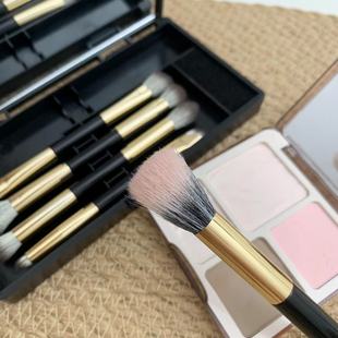 小麻雀双头化妆刷套刷4支带镜子镜盒眼影刷便携美妆工具套装 美妆