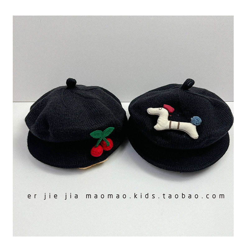 婴儿贝雷帽冬季简约休闲男女宝宝黑色针织蓓蕾帽小月龄纯色毛线帽,童装/婴儿装/亲子装,帽子,淘宝优惠券,粉丝福利购,淘宝优惠卷