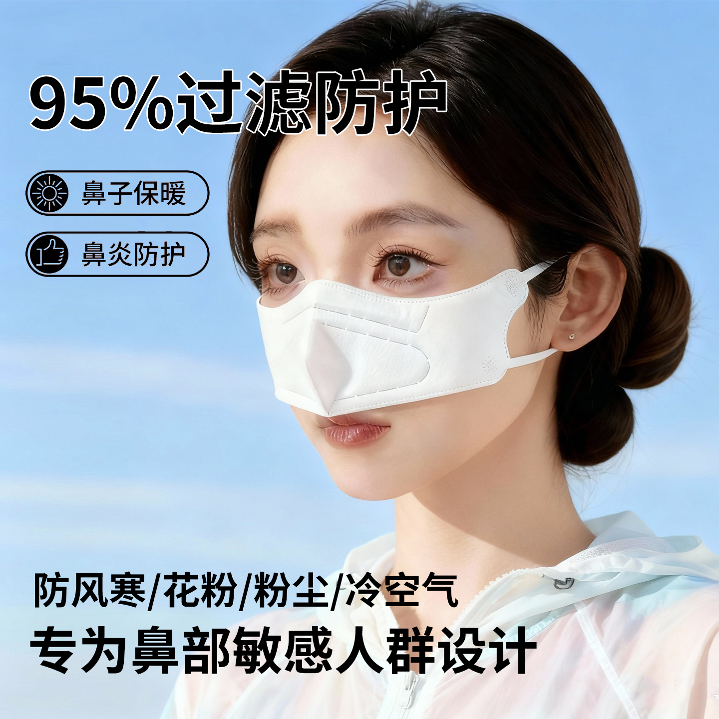 鼻罩过敏性鼻炎专用口罩防尘冷空气防风寒花粉保暖透气睡觉鼻套