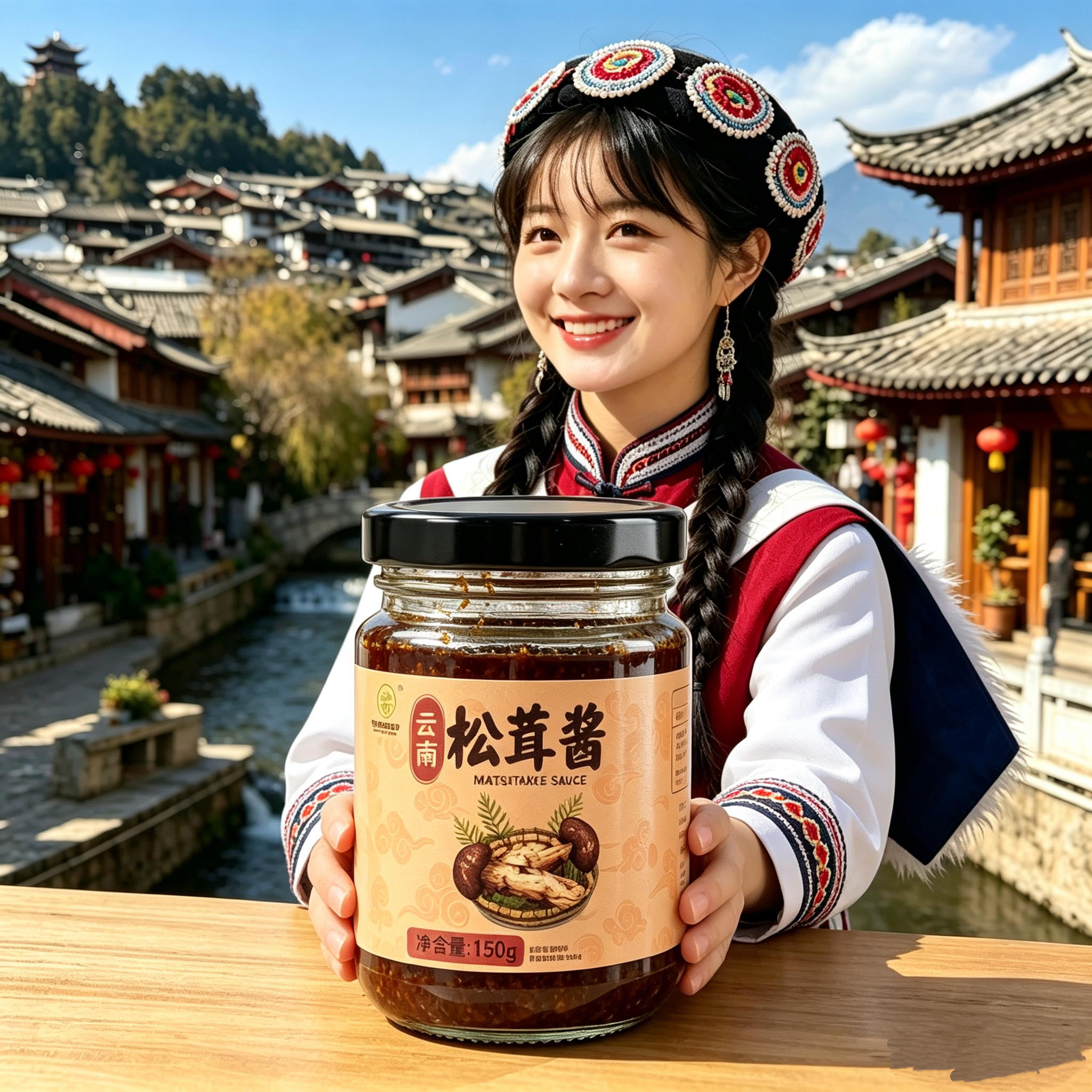云南特产牦牛松茸酱辣椒酱拌饭拌面酱下饭菜拌面酱拌饭酱拌面酱