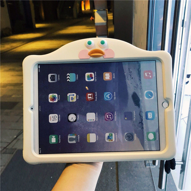网红鸭2019新ipad8保护套mini5平板air2创意air3壳A1566卡通A1822