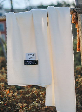 IA纯白色围巾女冬季百搭围脖韩版针织2021新款毛线高级感米白色白