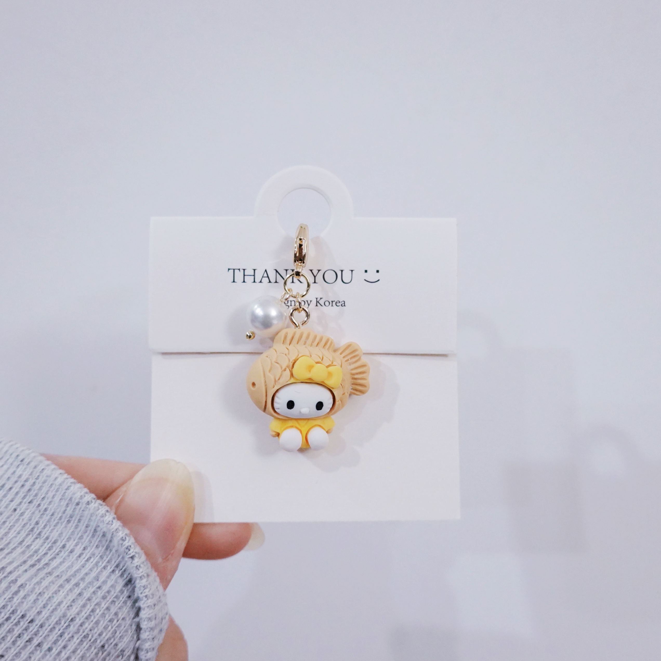 日系食玩KT鲷鱼烧可爱链条拉链扣翻包挂件手帐挂件万能吊坠钥匙扣