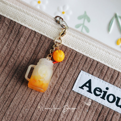 爆汁小甜橙日系食玩精致粘土挂件