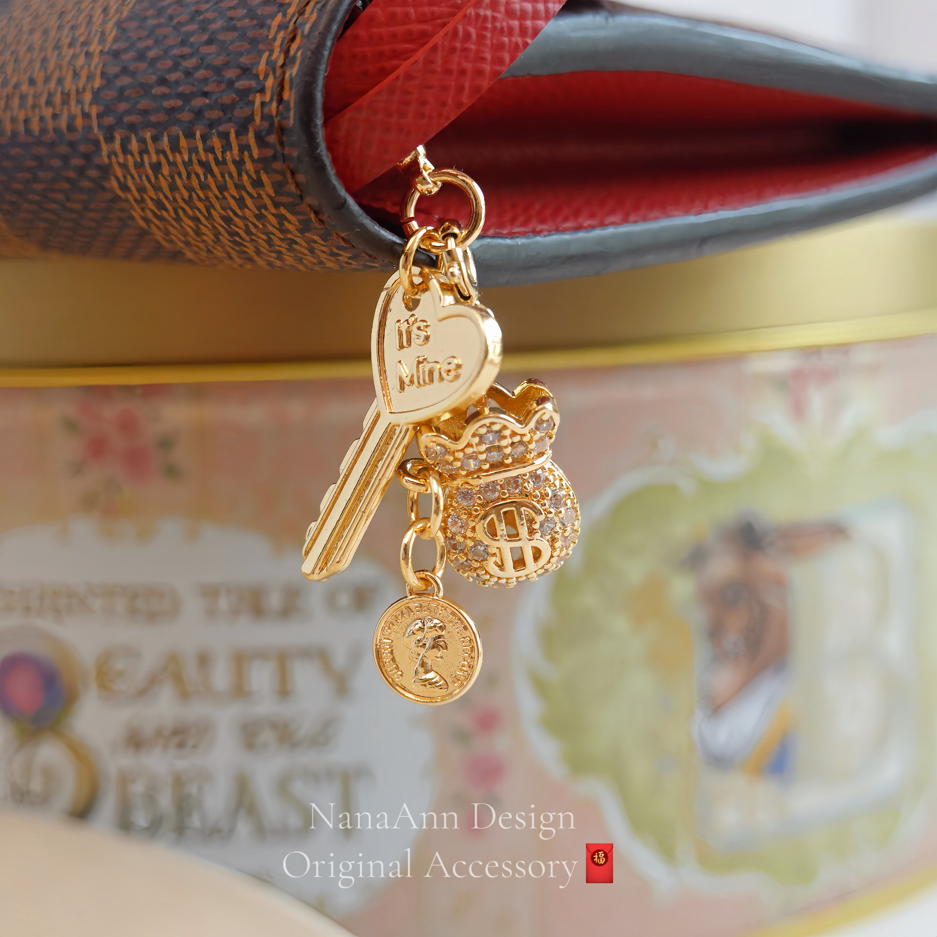 NanaAnn | 财富锁搞怪钱袋子保色拉链钥匙扣拓麻歌子手账翻包挂件