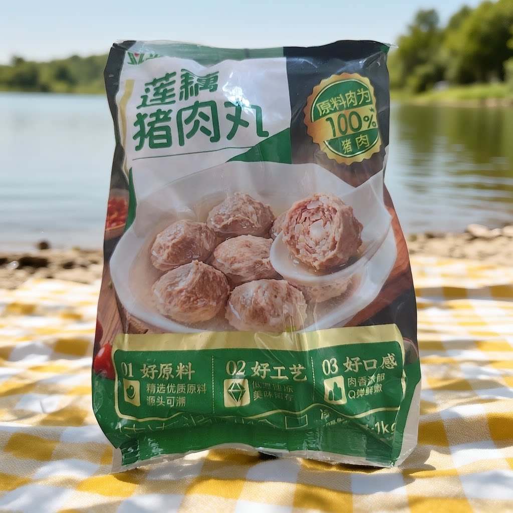 金锣莲藕猪肉丸1kg/包共2包藕香鲜嫩肉香醇厚蒸煮炸烩炖火锅冒菜图片