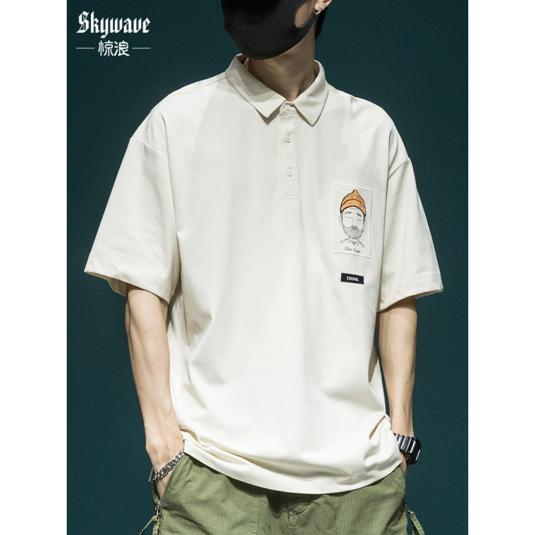 夏季短袖polo衫男2023新款潮牌宽