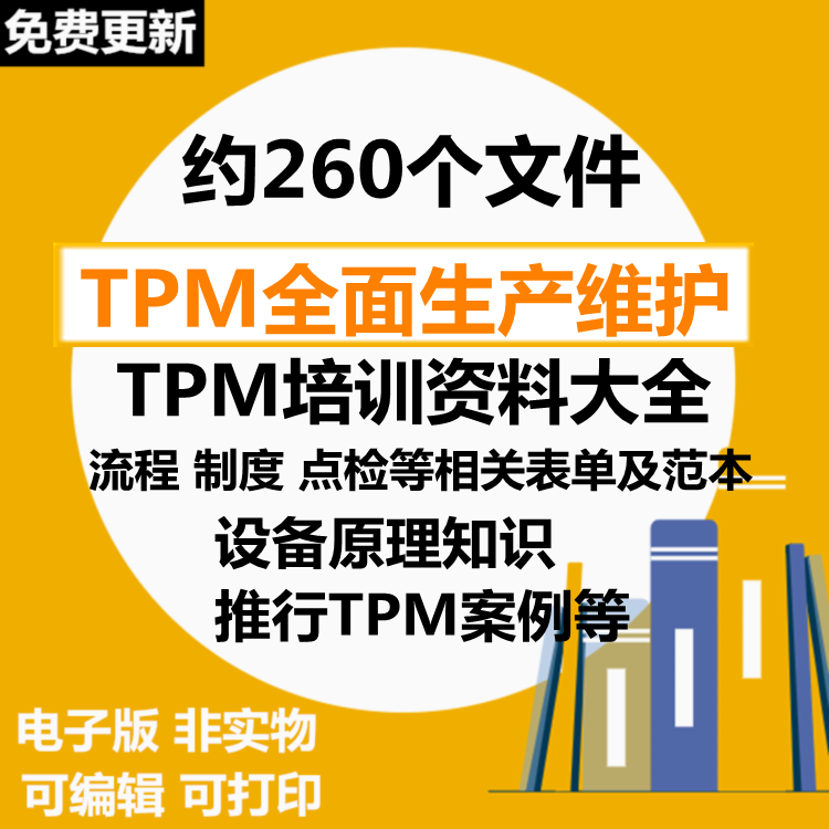 TPM全面生产维护TPM生产保全设备维护管理PPT教程培训PPT教材课件 商务/设计服务 设计素材/源文件 原图主图