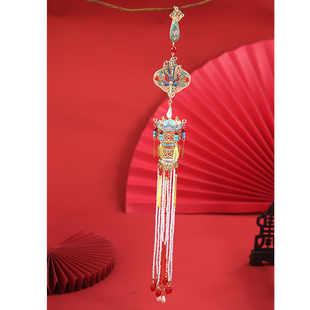 中国风烧蓝马面裙配饰腰间禁步压襟挂饰旗袍盘扣配饰汉服流苏挂件