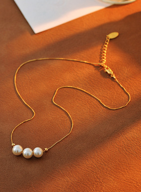珍珠吊坠项链ins小众设计高级感简约百搭锁骨链女批发代发