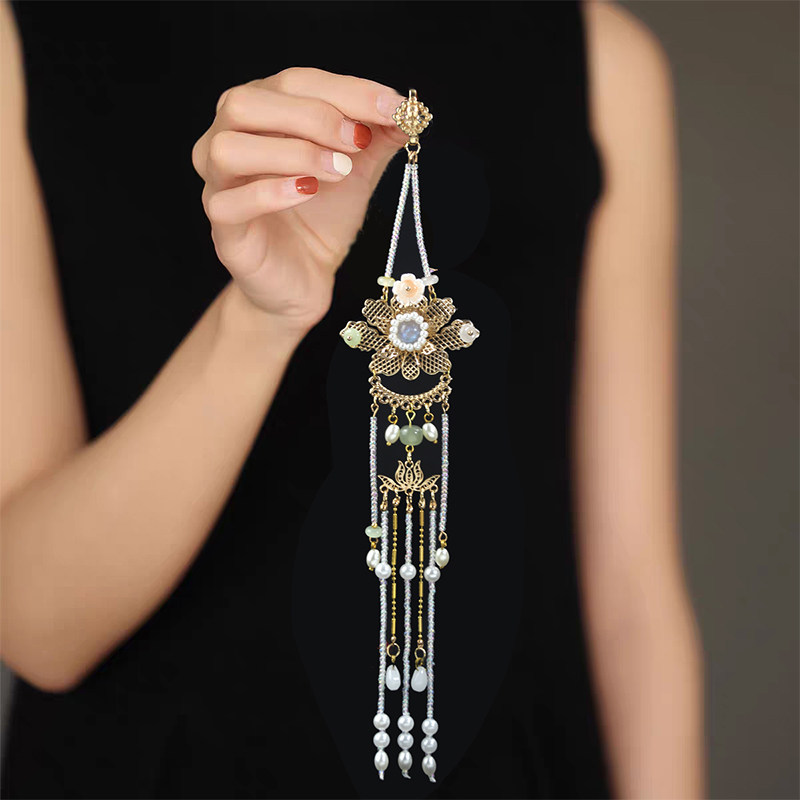 中国风原创设计旗袍汉服压襟珍珠流苏古典胸针挂件百搭马面裙挂饰,饰品/流行首饰/时尚饰品新,压襟挂件,淘宝优惠券,粉丝福利购,淘宝优惠卷