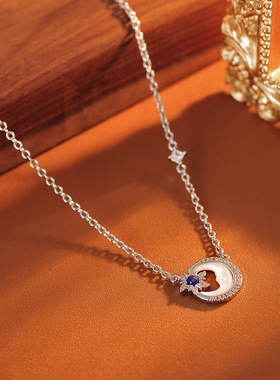 天然母贝月亮小王子项链新款简约星星锁骨链时尚百搭项饰批发代发
