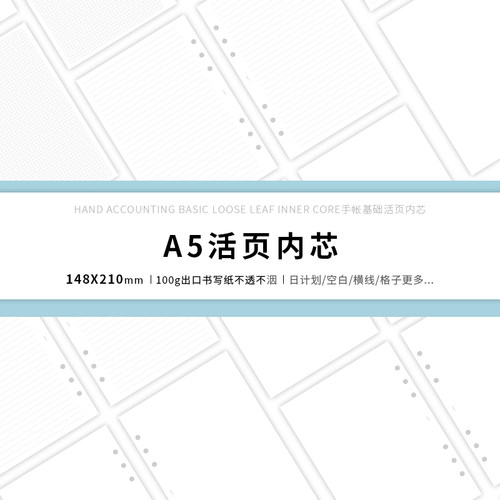 A5合辑手帐活页替芯6孔