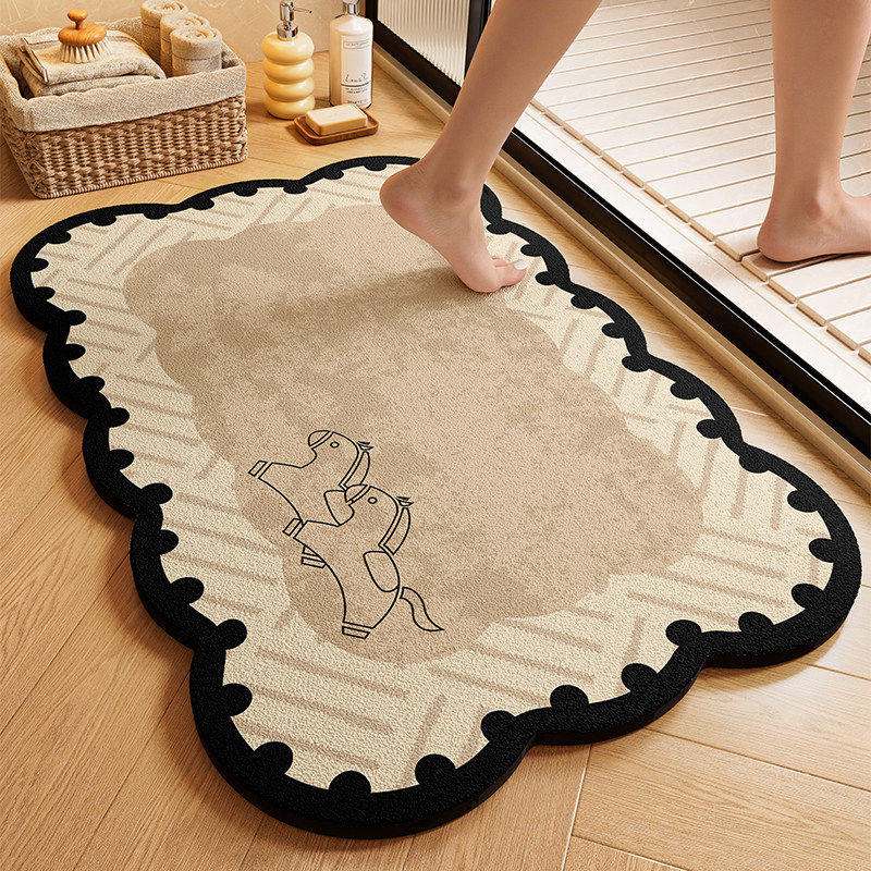 2026 New style bathroom anti-slip foot MATS, bathroom water-absorbing diatom mud floor MATS, household toilet door quick-drying carpets thumbnail 3