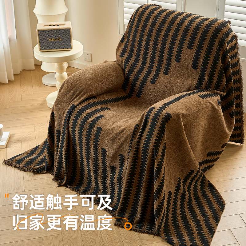 骏仔雪尼尔现代轻奢防尘沙发套