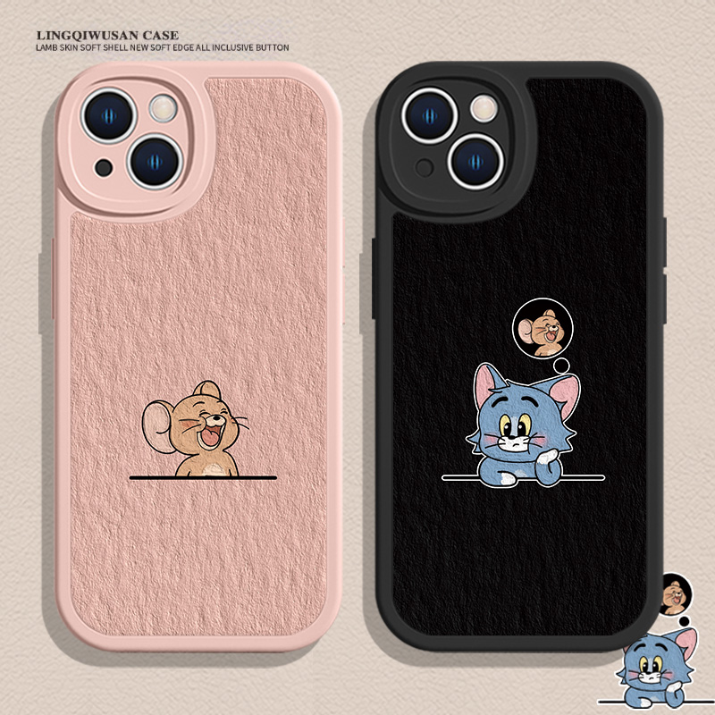 适用苹果iphone小羊皮情侣手机壳