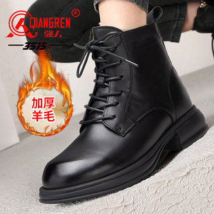 女靴 女加绒保暖雪地棉冬季 3515强人女鞋 皮毛一体羊毛真皮妈妈棉鞋