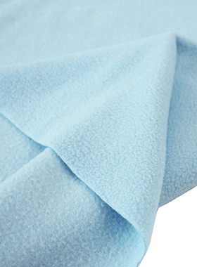 半米价 淡蓝色摇粒绒布料儿童卫衣服装面料女童男童马甲背心内衬