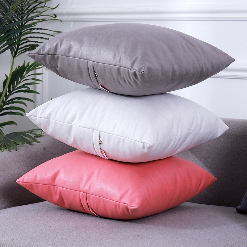 科技布仿皮质感抱枕厂家直销