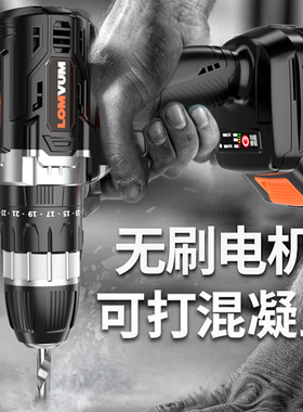 龙韵无刷电钻锂电手电钻家用充电手枪钻多功能电转电动螺丝刀小型
