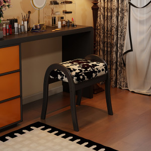 阑珊阁中古实木化妆凳家用卧室梳妆台复古梳妆椅化妆凳玄关换鞋凳