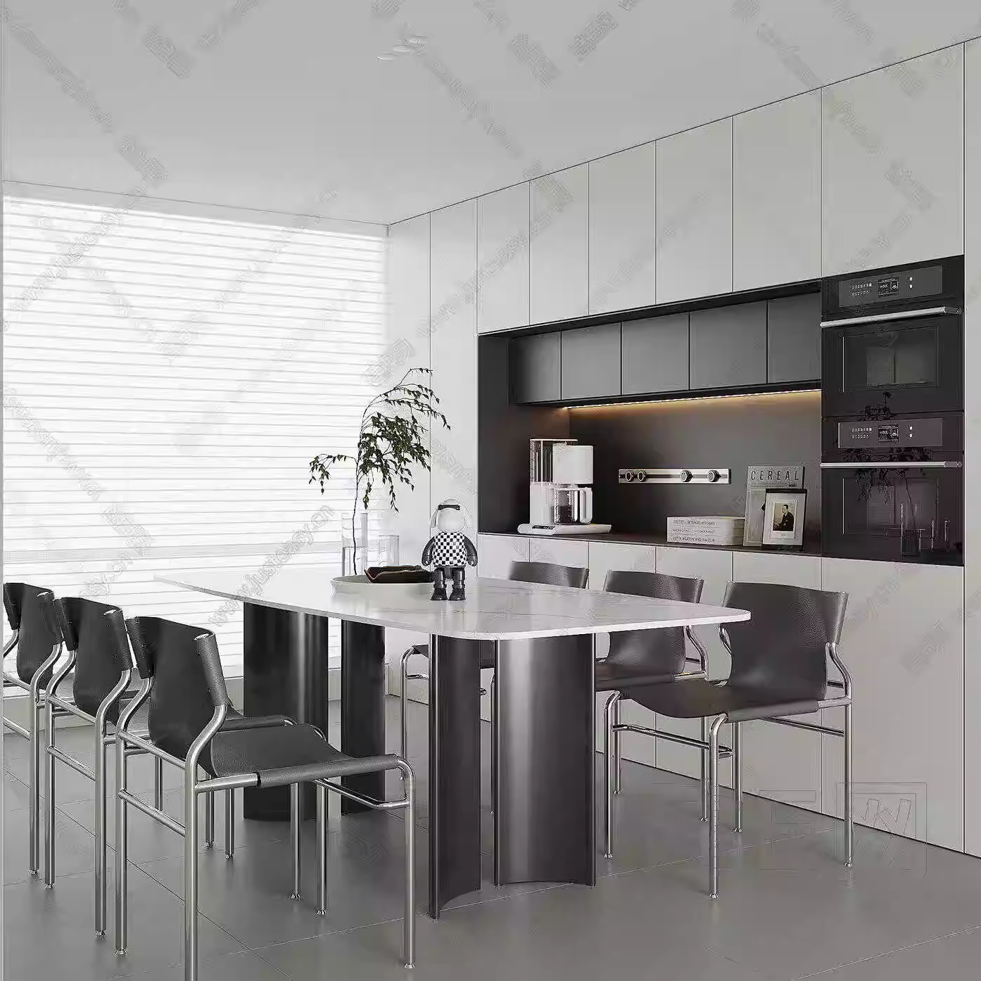 木林世家现代简约岩板餐桌椅组合