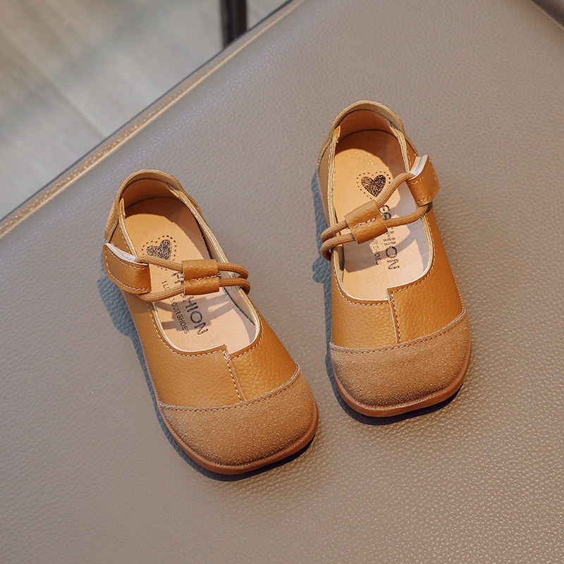 小女孩公主鞋软底豆豆鞋潮2025春秋季新款儿童宝宝船鞋女童小皮鞋