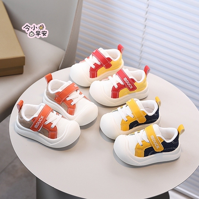 儿童运动鞋春秋男童板鞋女童休闲鞋宝宝魔术贴帆布鞋1-3-6岁