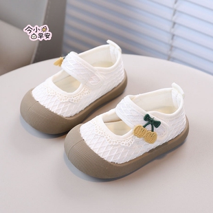 儿童鞋子2026春夏季新款公主鞋女童帆布鞋秋季魔术贴休闲鞋子