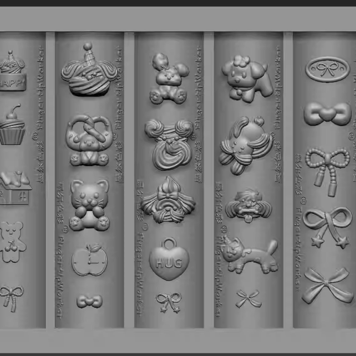 新款美甲模具猪猪墨尔动物奶油风