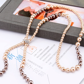 毛衣链女长款 饰挂件配饰 珍珠项链流苏吊坠挂件气质卡扣装 韩版 时尚