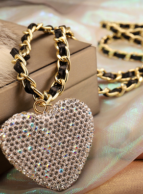 秋冬新长款毛衣链女满钻星星水晶