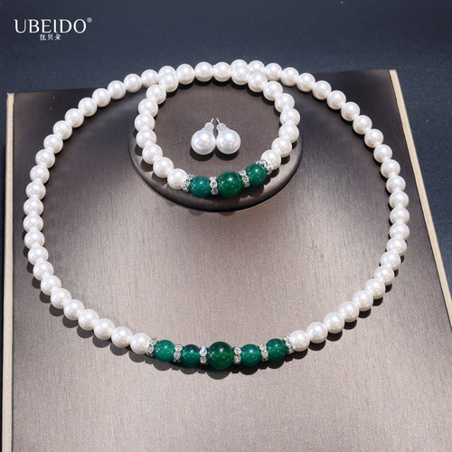 UBEIDO天然贝珠玛瑙石项链手链