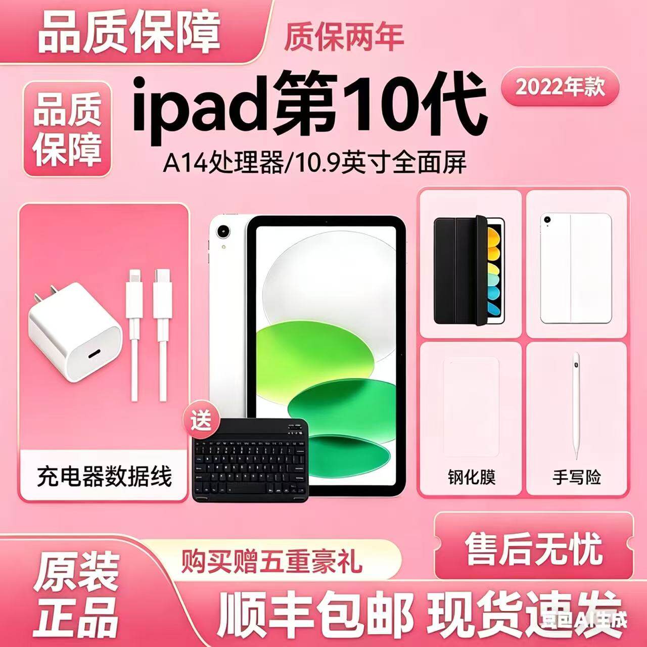 Apple/苹果 10.9 英寸 iPad (第十代)A14芯片 大屏幕