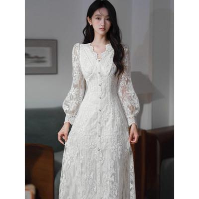 收腰连衣裙25秋季气质长裙