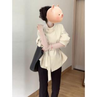 白色立领风衣外套女2025秋季新款韩系小个子高级感英伦风短款上衣