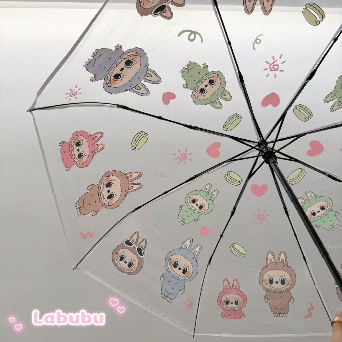 全自动跑跑马特la布布拉bubu遮阳伞透明伞雨伞晴雨两用学生时尚