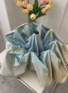 msho菊次郎~渐变系定制全自动晴雨两用女折叠遮阳太阳黑胶雨伞