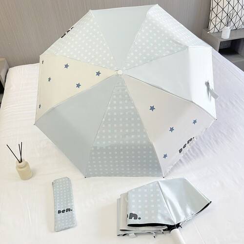 新款抗风耐用卡通蓝莓格子遮阳伞雨伞太阳伞学生自动黑胶防晒