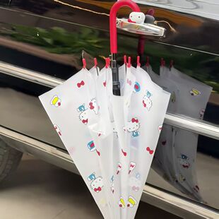 新款 潮流 立体凯蒂猫透明伞高颜值拍照出行旅游雨伞小清新学生时尚