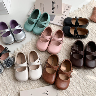 慕葵家韩版胖头女童公主鞋春夏款浅口宝宝勃肯鞋休闲儿童芭蕾鞋
