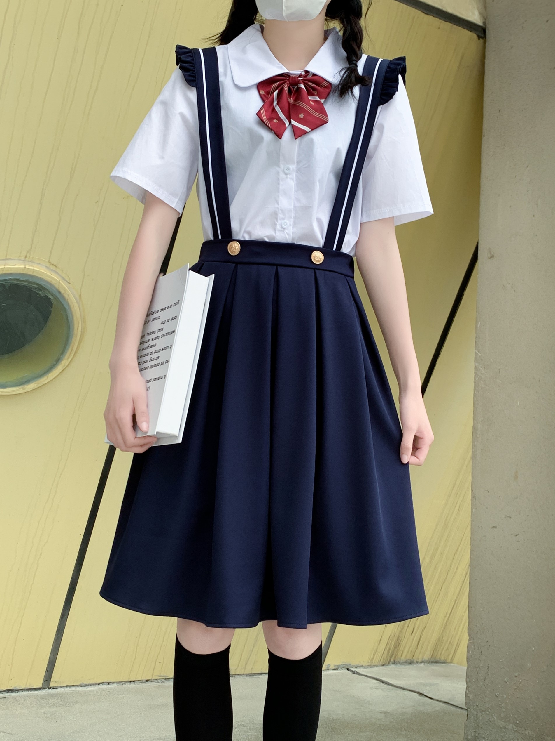 初中学生连衣裙艺考主持人朗诵少女表演礼服演讲短袖两件套装裙子