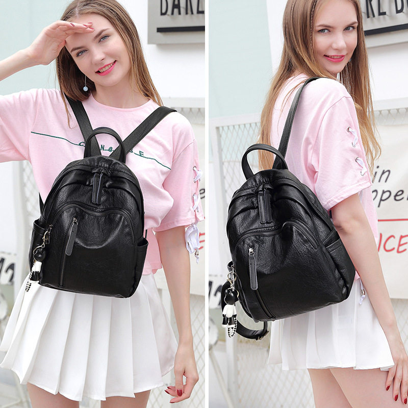 真皮双肩包女2025新款韩版轻便小巧牛皮背包百搭出行妈咪包洋气小