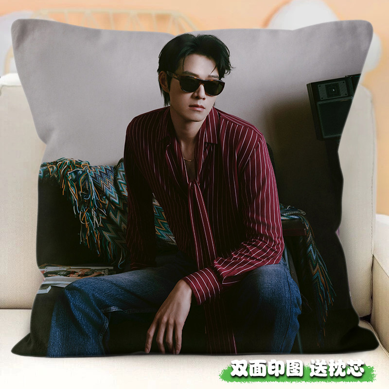 魏大勋同款正方形抱枕办公室休闲靠枕坐垫明星写真DIY粉丝应援