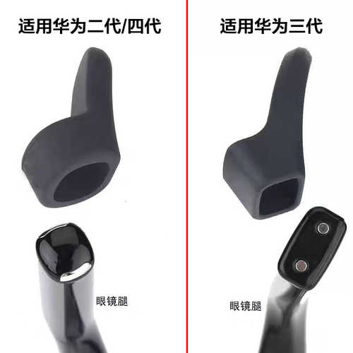 适用华为眼镜二代四代防滑套小米米家眼镜硅胶套不掉防滑防脱卡槽