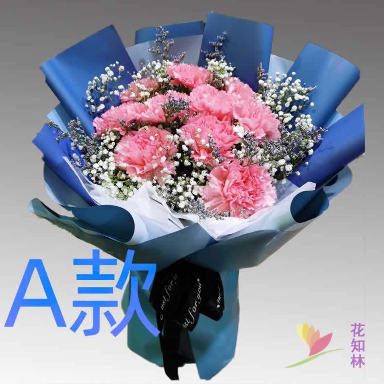 生日康乃馨黑龙江伊春订花店送花西林区翠峦区新青区同城鲜花快递