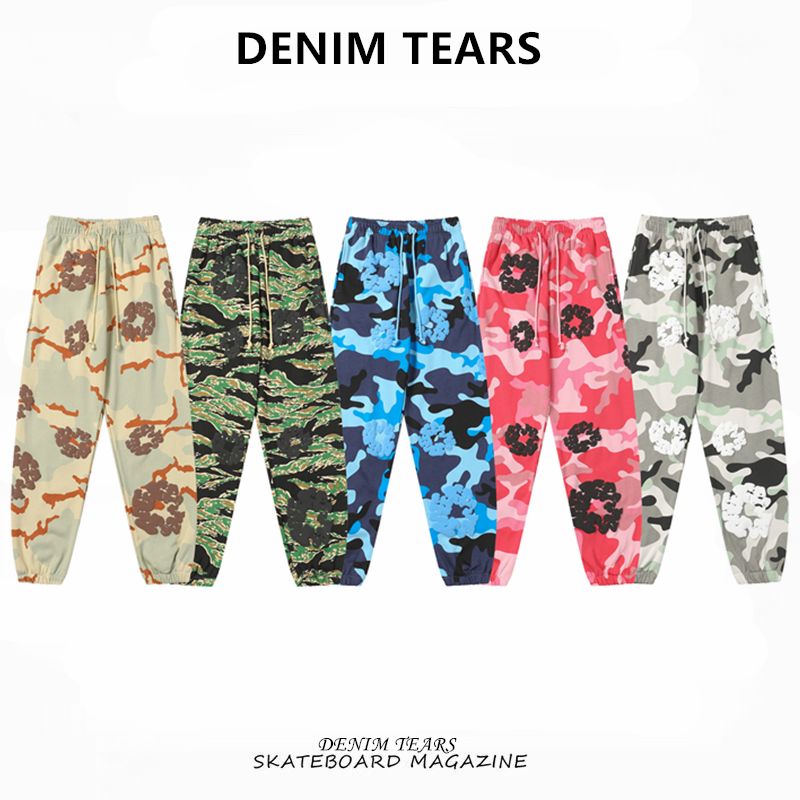 DENIMTEARS木棉花发泡印花长裤