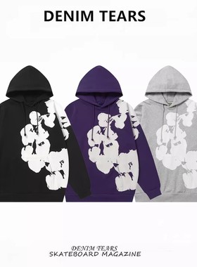 FOG高街DENIM TEARS木棉花大logo发泡情侣ins休闲运动连帽卫衣男